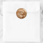 Sticker Rond Sceau d'enveloppe Mariage Rose crème (Sac)
