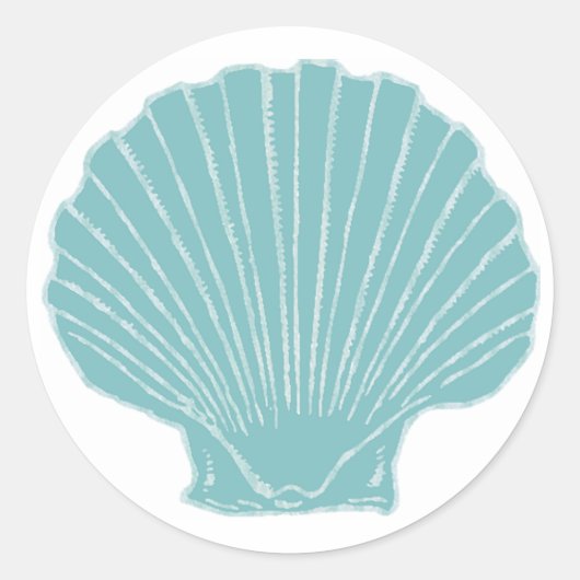 Sticker Rond Sceau d'enveloppe Mariage Sea Shell (Devant)