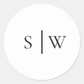 Sticker Rond Sceau d'enveloppe Mariage simple et moderne (Devant)