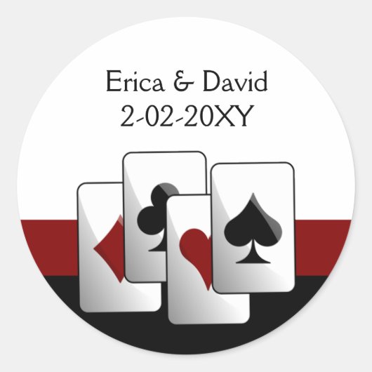 Sticker Rond Sceau d'enveloppe mariage Vegas (Devant)