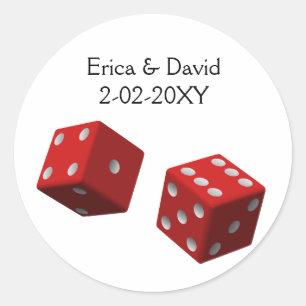 Sticker Rond Sceau d'enveloppe mariage Vegas