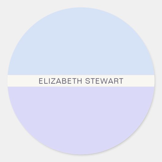 Sticker Rond Sceau d'enveloppe moderne bleu clair et lavande (Devant)