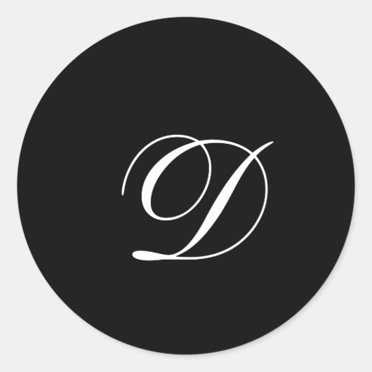 Sticker Rond Sceau d'enveloppe Monogram English Vivace Style (Devant)