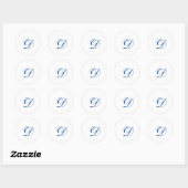 Sticker Rond Sceau d'enveloppe Monogram English Vivace Style (Feuille)