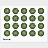 Sticker Rond Sceau d'enveloppe Monogramme H Mariage irlandais (Feuille)