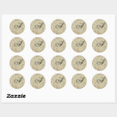 Sticker Rond Sceau d'enveloppe monographique (Feuille)