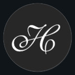 Sticker Rond Sceau d'enveloppe monographique<br><div class="desc">Utilisez ce simple sceau d'enveloppe monogramme pour n'importe quelle occasion. Modifiez le style ou la couleur de police, la couleur arrière - plan, etc. Pour obtenir de l'aide, envoyez-moi un courriel à stillmemories@mail.com ou postez un commentaire sur mon mur.</div>