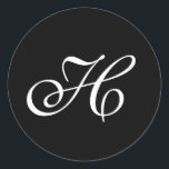 Sticker Rond Sceau d'enveloppe monographique<br><div class="desc">Utilisez ce simple sceau d'enveloppe monogramme pour n'importe quelle occasion. Modifiez le style ou la couleur de police,  la couleur arrière - plan,  etc. Pour obtenir de l'aide,  envoyez-moi un courriel à stillmemories@mail.com ou postez un commentaire sur mon mur.</div>