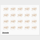 Sticker Rond Sceau d'enveloppe monographique (Feuille)