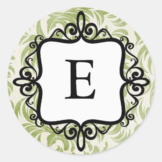 Sticker Rond Sceau d'enveloppe monographique classique (Devant)