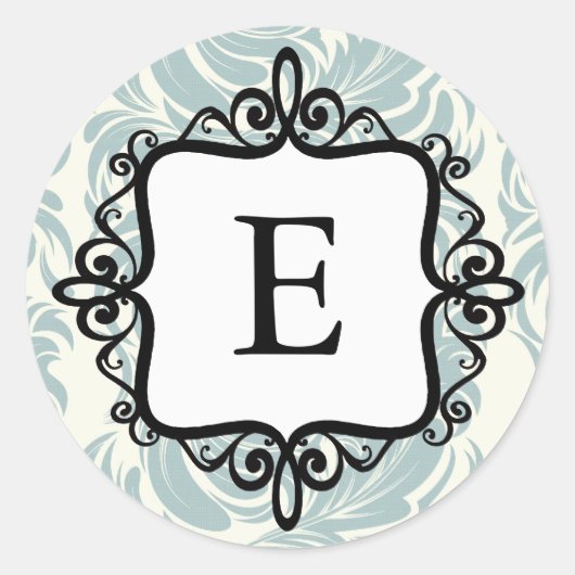 Sticker Rond Sceau d'enveloppe monographique classique (Devant)
