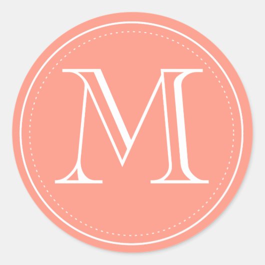 Sticker Rond Sceau d'enveloppe monographique classique par impr (Devant)