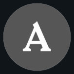 Sticker Rond Sceau d'enveloppe monographique personnalisée<br><div class="desc">Il s'agit de monogrammes magnifiquement imprimés personnalisés qui peuvent être customisés pour votre journée spéciale. Il est préférable pour les invitations de mariage,  les cartes RSVP et d'autres produits qui correspondent à ce design.</div>