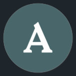 Sticker Rond Sceau d'enveloppe monographique personnalisée<br><div class="desc">Il s'agit de monogrammes magnifiquement imprimés personnalisés qui peuvent être customisés pour votre journée spéciale. Il est préférable pour les invitations de mariage, les cartes RSVP et d'autres produits qui correspondent à ce design.</div>