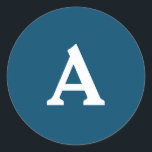 Sticker Rond Sceau d'enveloppe monographique personnalisée<br><div class="desc">Il s'agit de monogrammes magnifiquement imprimés personnalisés qui peuvent être customisés pour votre journée spéciale. Il est préférable pour les invitations de mariage,  les cartes RSVP et d'autres produits qui correspondent à ce design.</div>