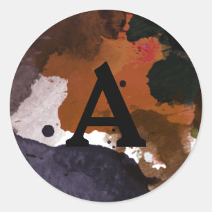 Sticker Rond Sceau d'enveloppe monographique personnalisée mult