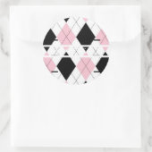 Sticker Rond Sceau d'enveloppe monographique personnalisée rose (Sac)