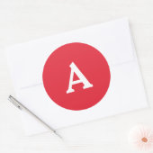 Sticker Rond Sceau d'enveloppe monographique personnalisée roug (Enveloppe)