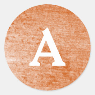 Sticker Rond Sceau d'enveloppe monographique personnalisée roug