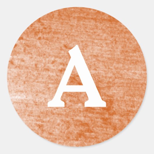 Sticker Rond Sceau d'enveloppe monographique personnalisée roug (Devant)