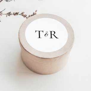 Sticker Rond Sceau d'enveloppe monographique simple et élégant