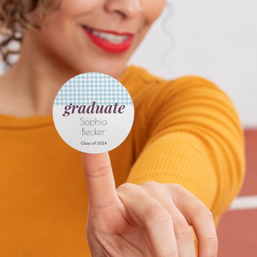 Sticker Rond Sceau d'enveloppe Motif de diamants bleus