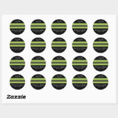 Sticker Rond Sceau d'enveloppe noir et vert (Feuille)