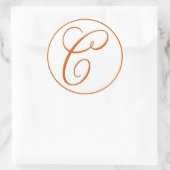 Sticker Rond Sceau d'enveloppe ORANGE avec monogramme - taille (Sac)