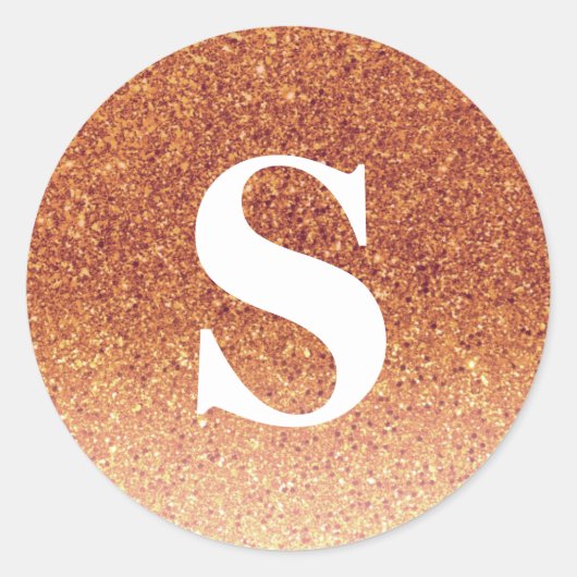 Sticker Rond Sceau d'enveloppe orange Parties scintillant éléga (Devant)