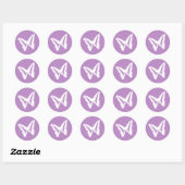 Sticker Rond Sceau d'enveloppe papillon Lilac (Feuille)