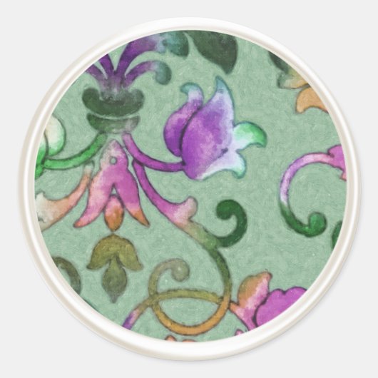 Sticker Rond Sceau d'enveloppe Pearl Damask (Devant)