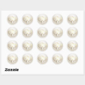 Sticker Rond Sceau d'enveloppe Pearl Two Gold Hearts (Feuille)