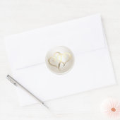 Sticker Rond Sceau d'enveloppe Pearl Two Gold Hearts (Enveloppe)