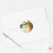STICKER ROND SCEAU D'ENVELOPPE PERSONNALISABLE "PEAR VINTAGE" (Enveloppe)