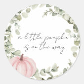 Sticker Rond Sceau d'enveloppe pour Baby Shower Petit Citrouill (Devant)