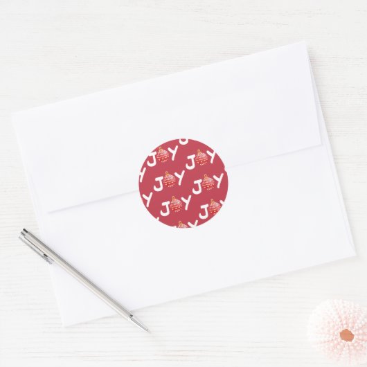 Sticker Rond Sceau d'enveloppe Red Christmas Joy (Enveloppe)