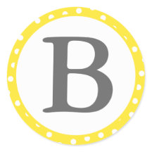 Sceau d'enveloppe ronde avec Monogramme - Points j