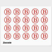Sticker Rond Sceau d'enveloppe ronde avec Monogramme - Points r (Feuille)