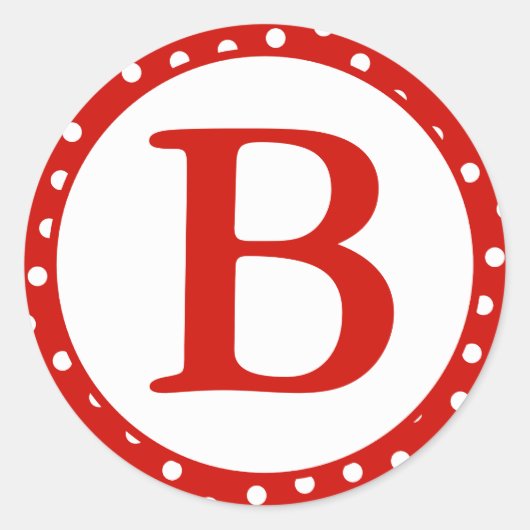 Sticker Rond Sceau d'enveloppe ronde avec Monogramme - Points r (Devant)