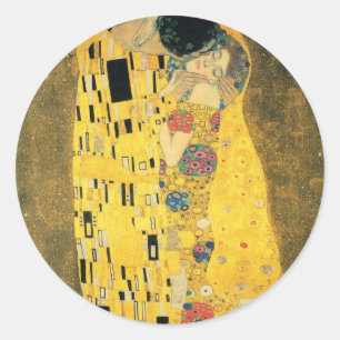 STICKER ROND SCEAU D'ENVELOPPE RONDE GUSTAV KLIMT "THE KISS"