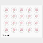 Sticker Rond Sceau d'enveloppe rose (Feuille)