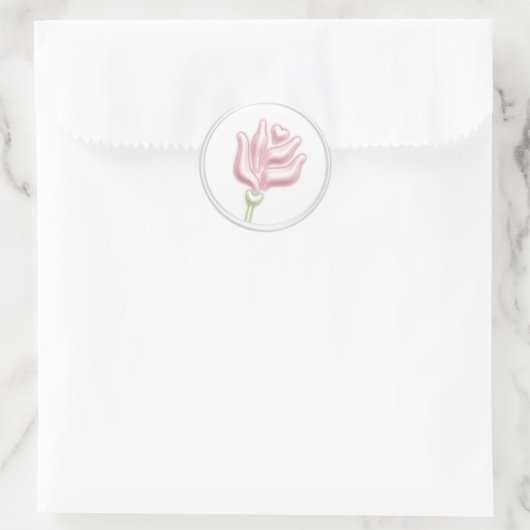 Sticker Rond Sceau d'enveloppe rose (Sac)