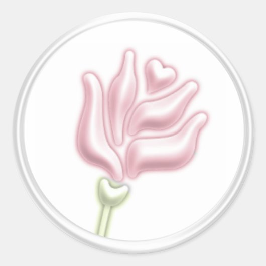 Sticker Rond Sceau d'enveloppe rose (Devant)