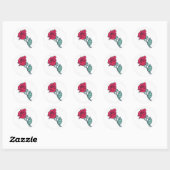 Sticker Rond Sceau d'enveloppe rose (Feuille)