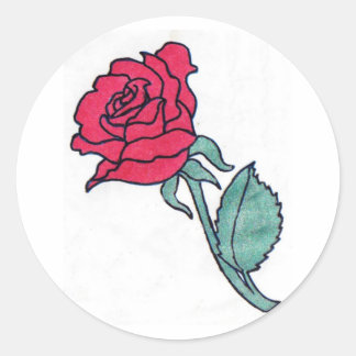 Sticker Rond Sceau d'enveloppe rose