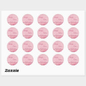 Sticker Rond Sceau d'enveloppe rose floral Paisley (Feuille)