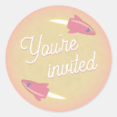 Sticker Rond Sceau d'enveloppe rose roche et lune (Devant)