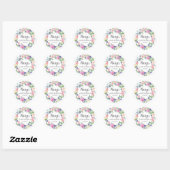 Sticker Rond Sceau d'enveloppe rose violet 100e anniversaire (Feuille)