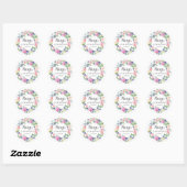 Sticker Rond Sceau d'enveloppe rose violet 60e anniversaire (Feuille)