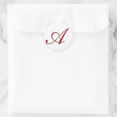 Sticker Rond Sceau d'enveloppe rouge avec monogramme (Sac)